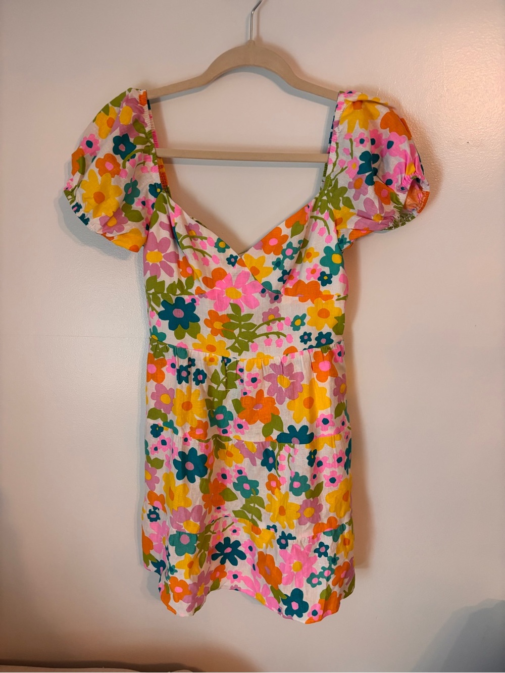Floral Puff Sleeve Mini Dress NWT